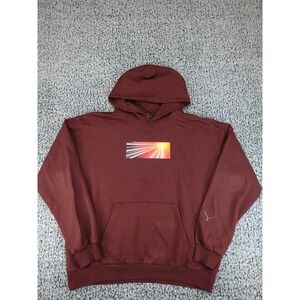 Tesla Model Y Launch Hoodie Mens XL Burgundy Heavyweight Cotton Pullover